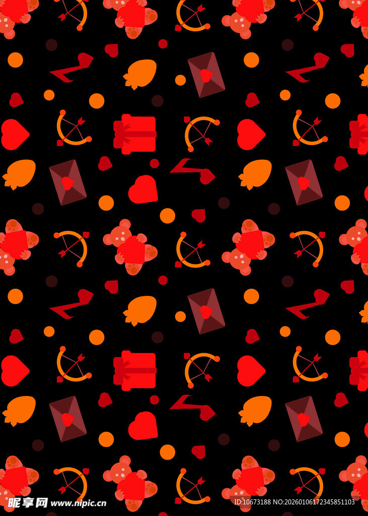 中式喜庆元素无缝图案