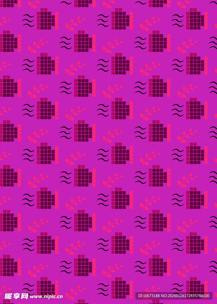 粉色背景的重复图案设计