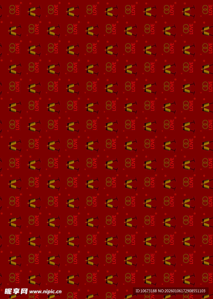 红色底纹带金色图案纹理