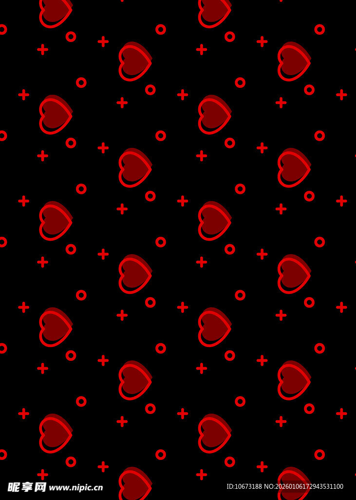 红色玫瑰黑色背景图案