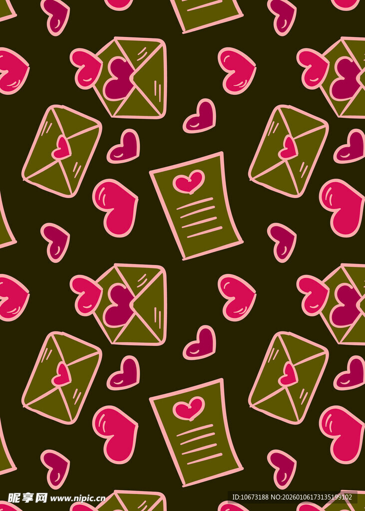 爱心信封图案背景