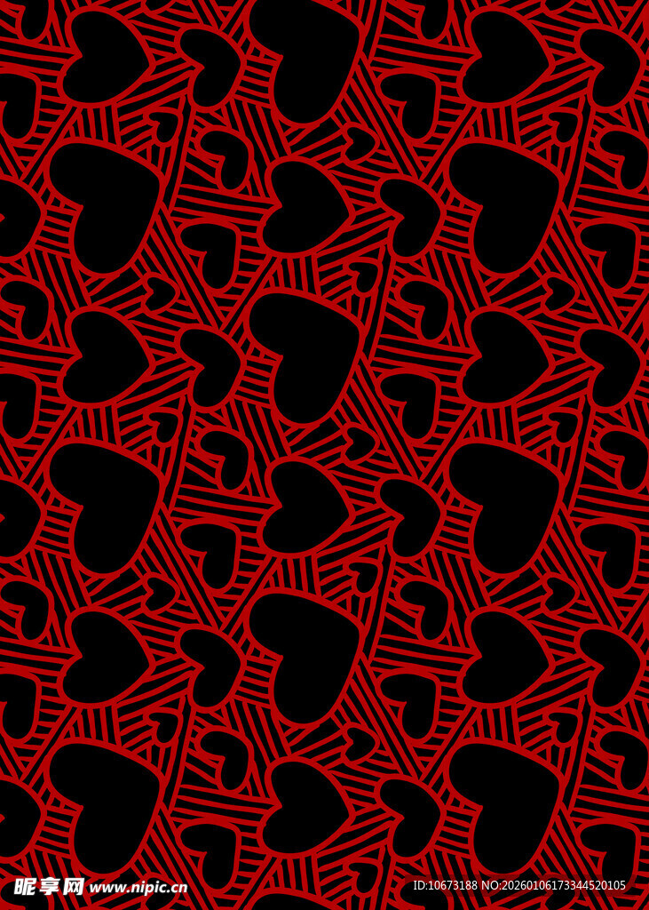 红色心形图案纹理背景