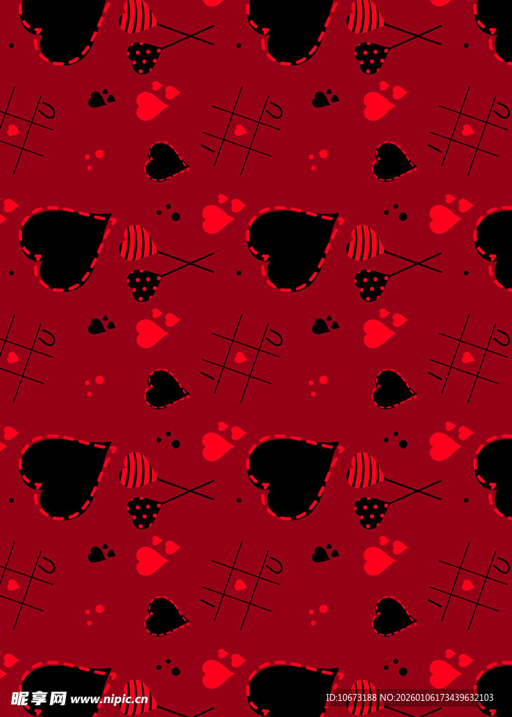 红色爱心图案背景纹理