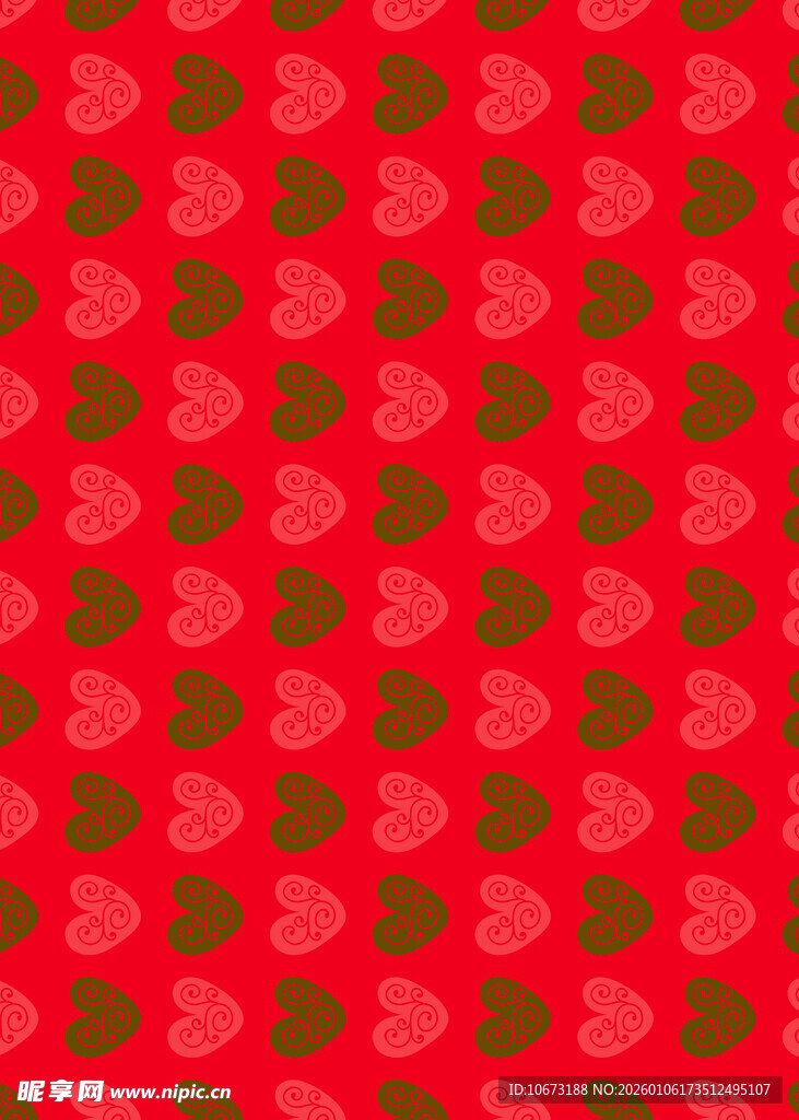 红色心形图案背景纹理