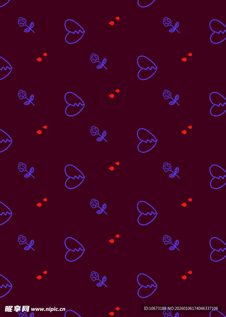 紫色爱心图案背景纹理