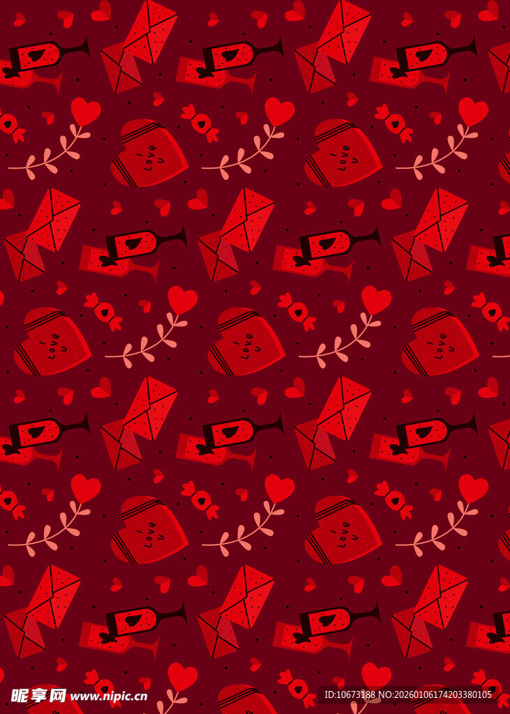 红色喜庆传统元素图案