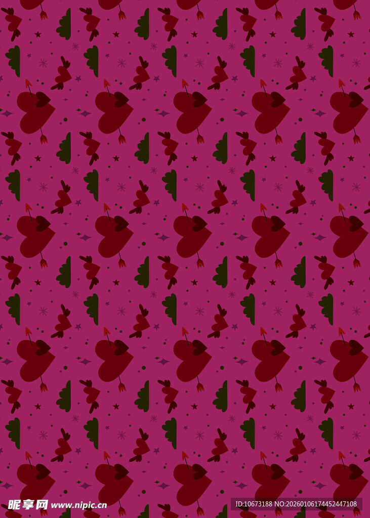 玫红色玫瑰花卉图案背景