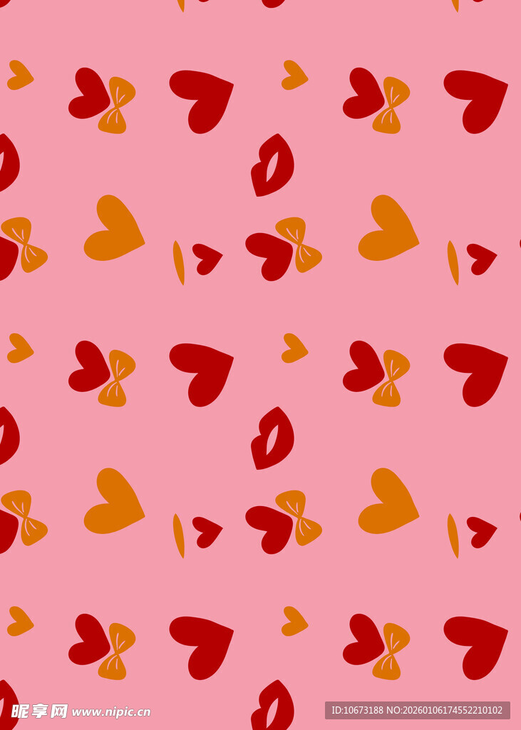 粉色背景爱心图案设计