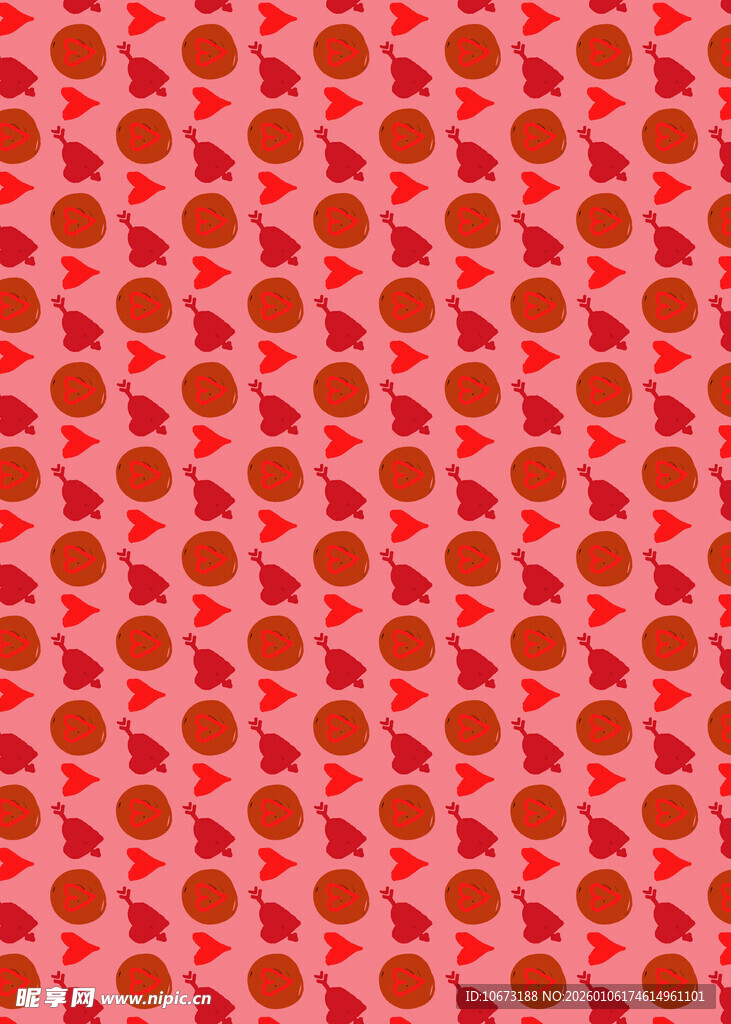 红色圆点几何图案背景