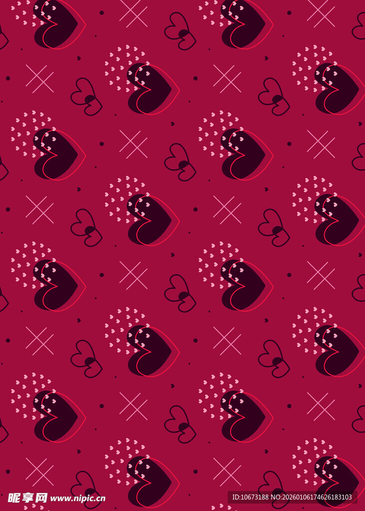 粉色草莓图案无缝背景