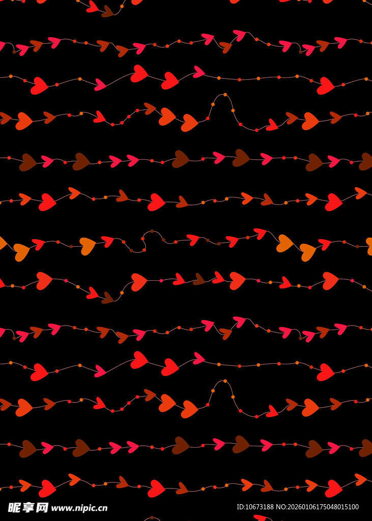 闪烁红心背景图案