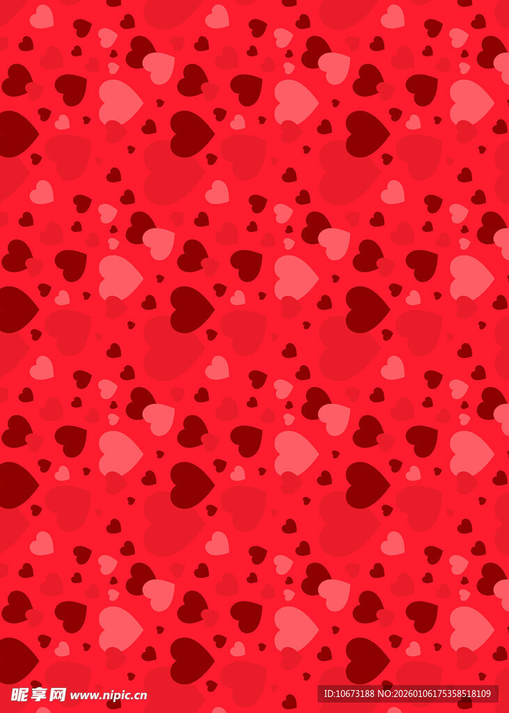 红色爱心图案背景纹理