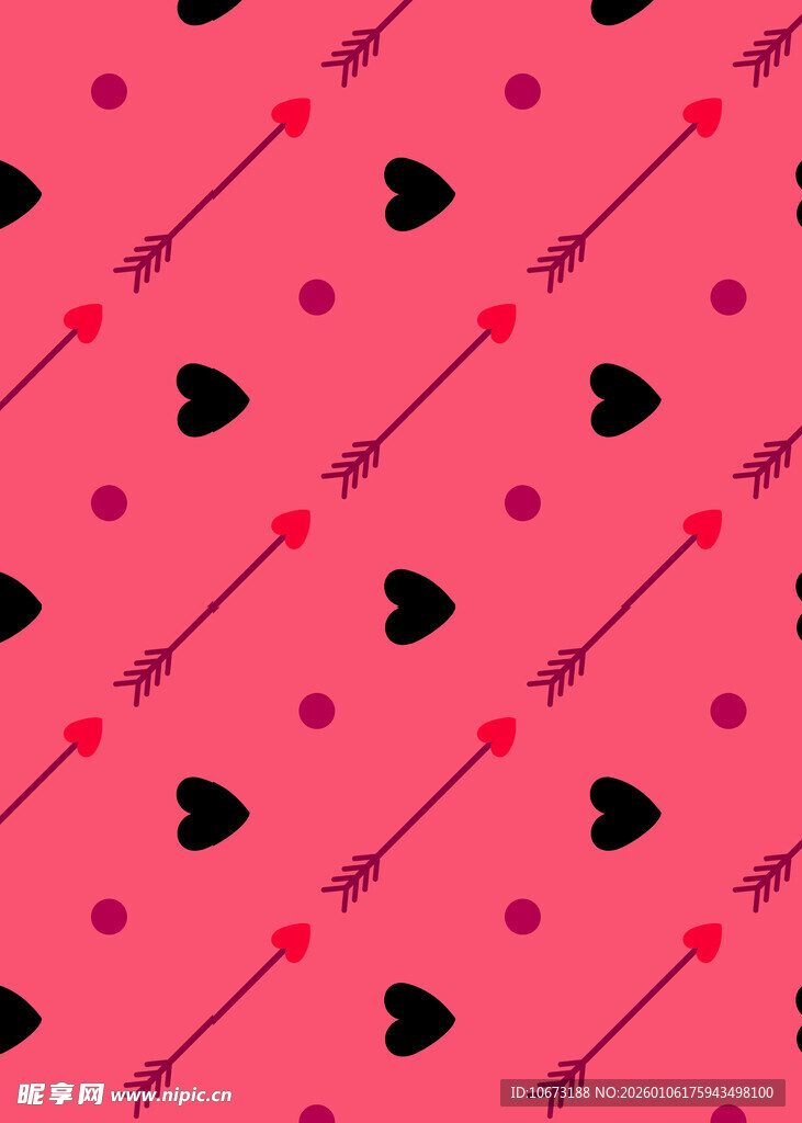粉色爱心箭头图案背景