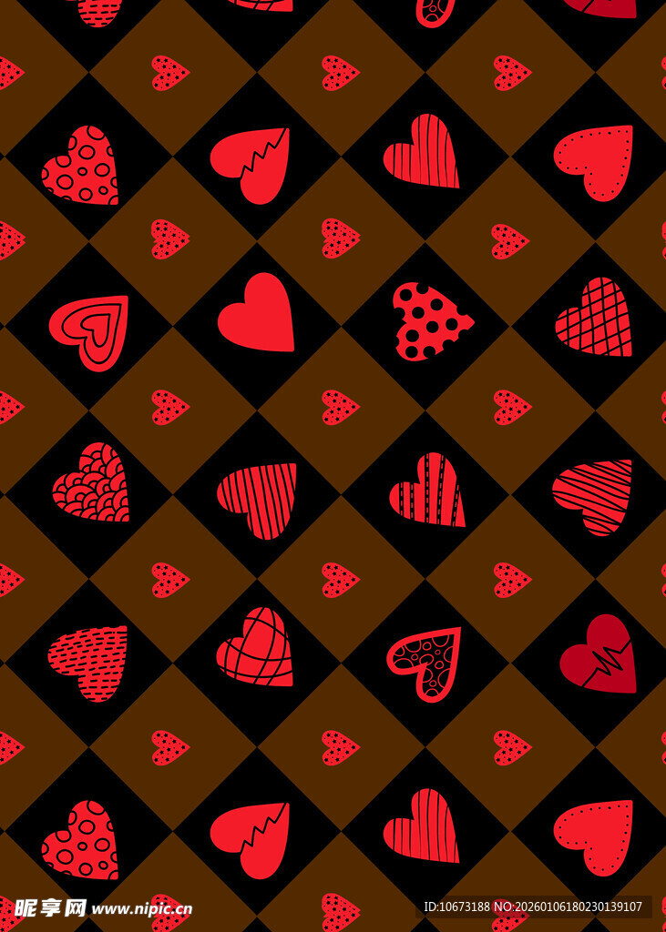 心形图案几何背景纹理