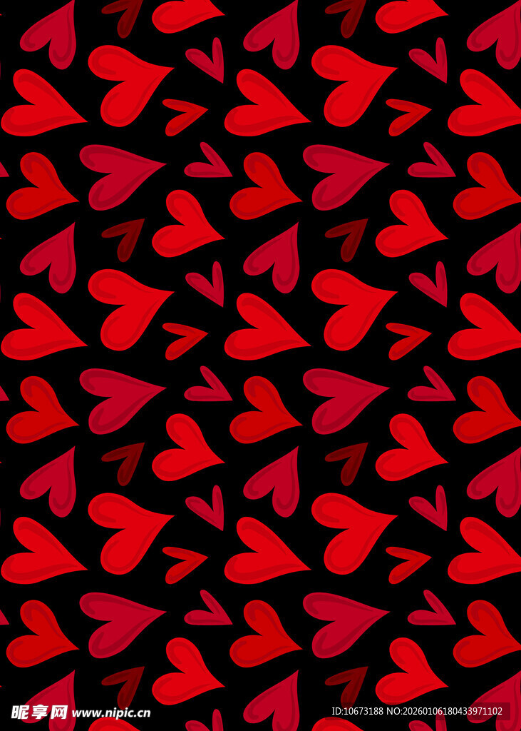 红色心形图案背景纹理