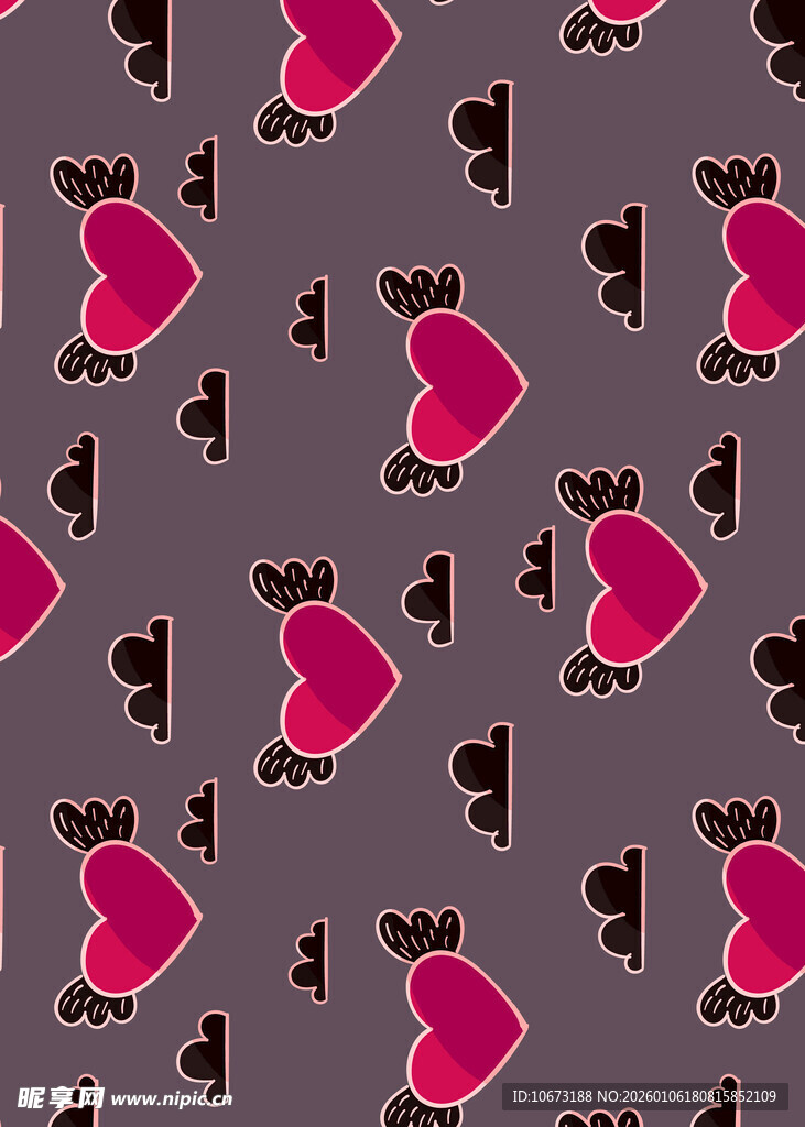 心形图案无缝背景纹理