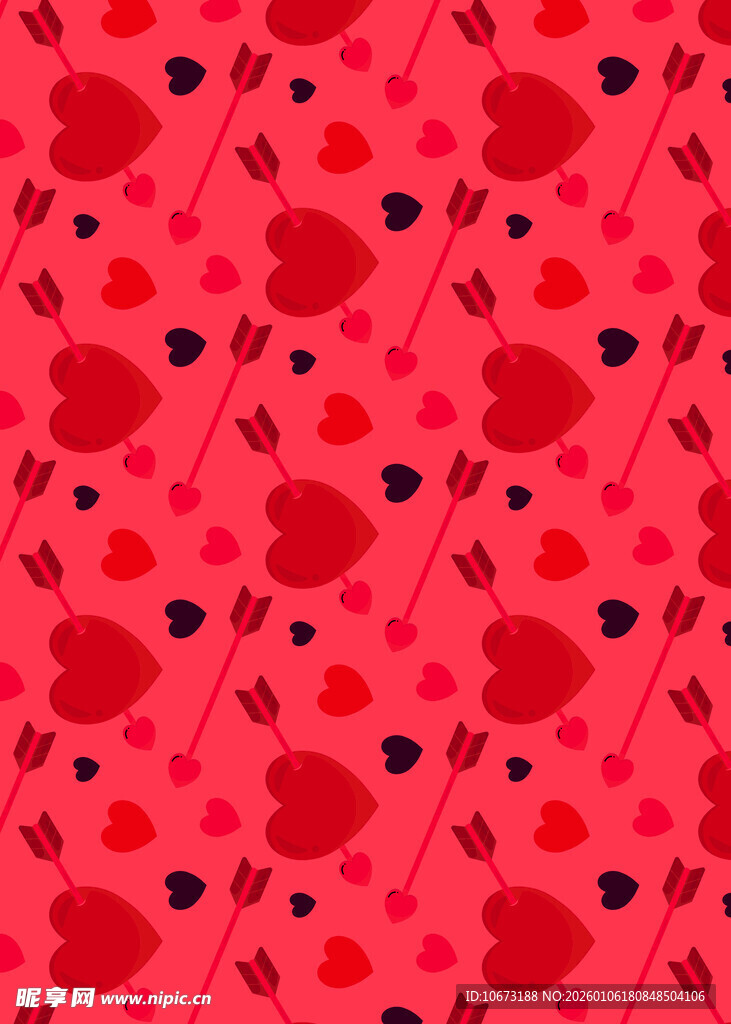 爱心图案红色背景纹理
