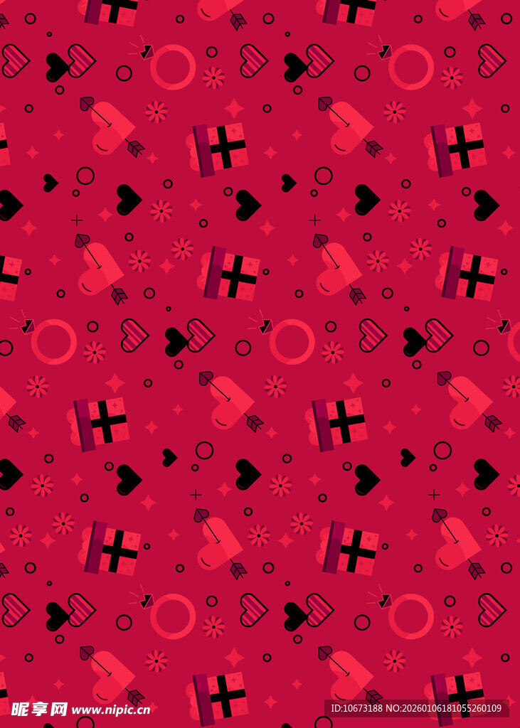 红色几何图案无缝背景