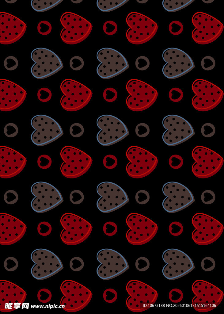 心形圆圈图案背景纹理