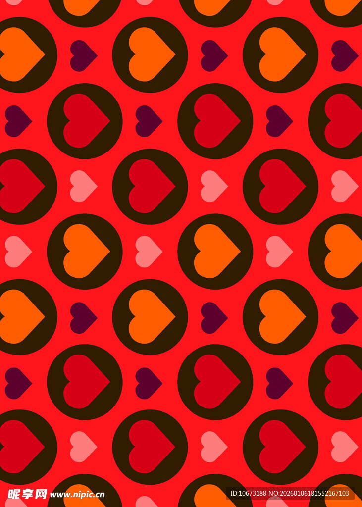 心形图案组成的多彩背景