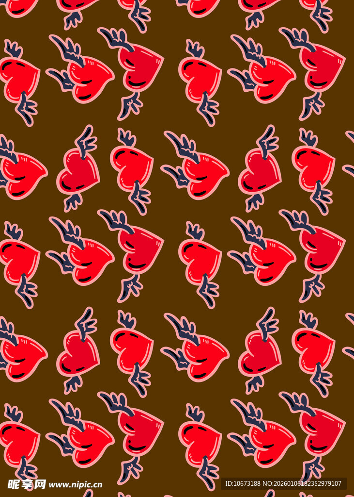 红色爱心图案背景纹理