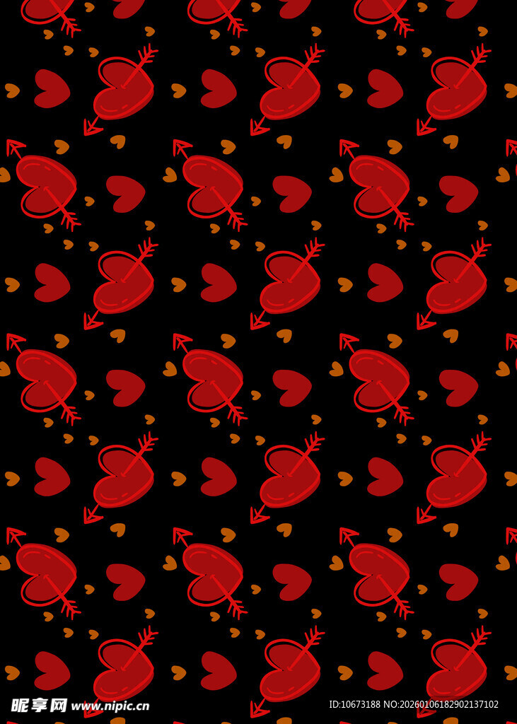 红色斑点黑色背景图案