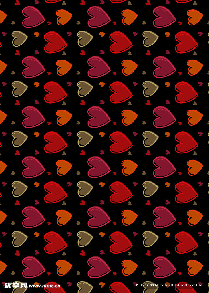 多彩心形图案背景纹理