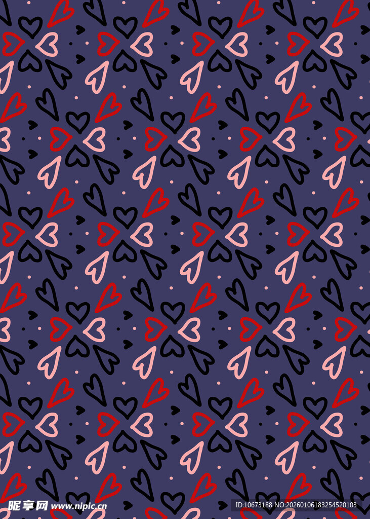 几何图案红蓝配色布料