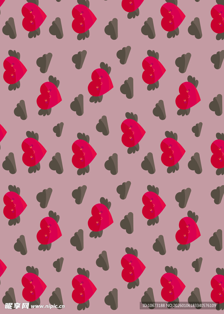 红色花朵图案背景纹理