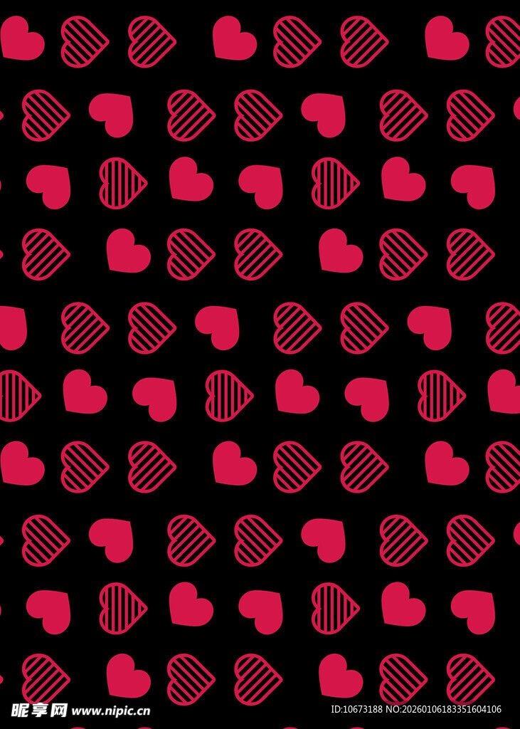 红色爱心图案背景纹理