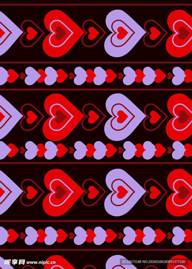 爱心图案无缝背景纹理