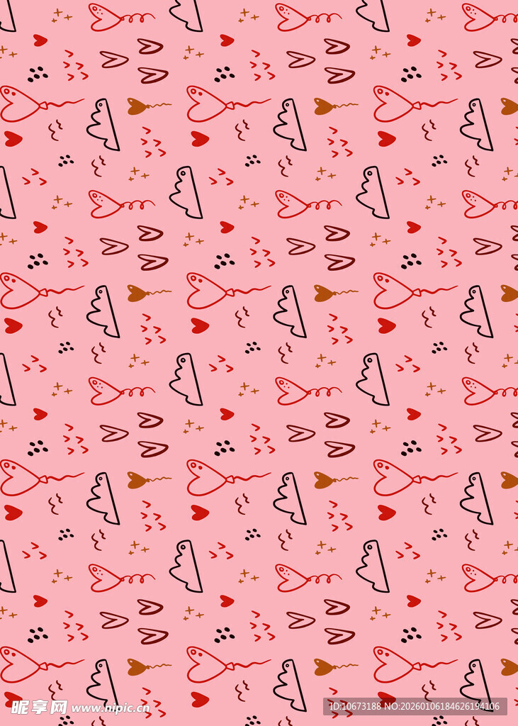 粉色爱心字母图案背景