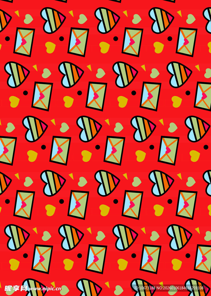 红色底多彩礼物图案背景