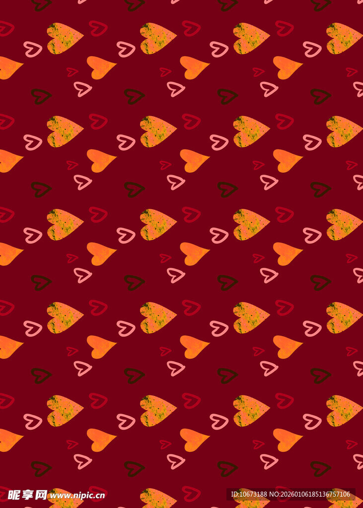 红色底橙色鱼图案纹理