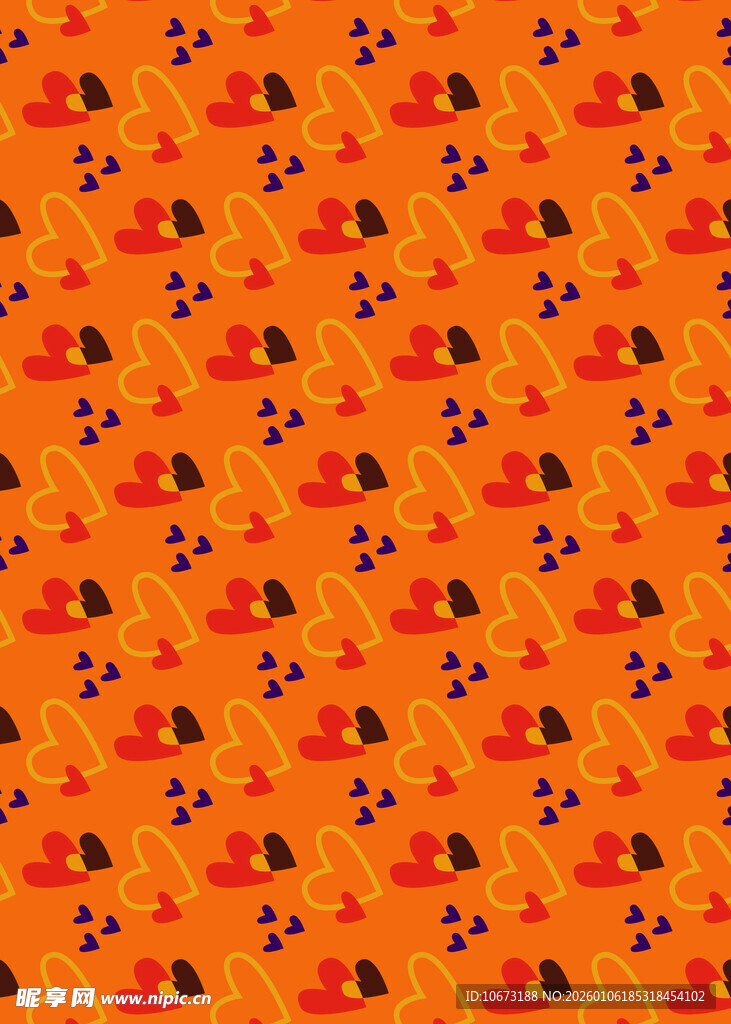 橙色背景水果图案纹理