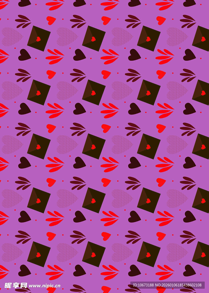 紫色背景巧克力糖果图案