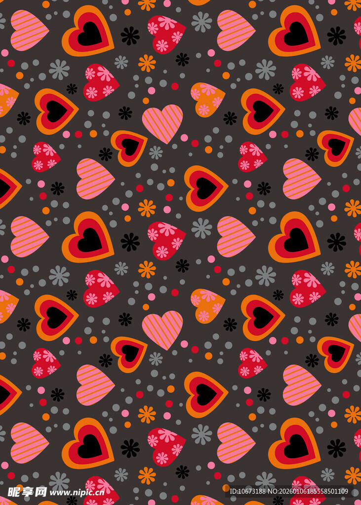 心形花卉图案背景