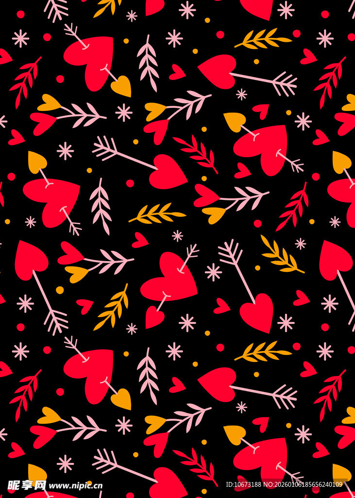 爱心箭头图案背景设计