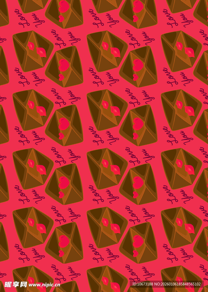 粉色心形几何图案纹理