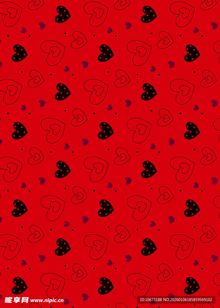 红色爱心图案背景