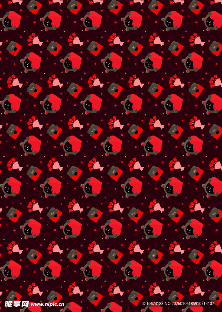 红色瓢虫图案背景纹理