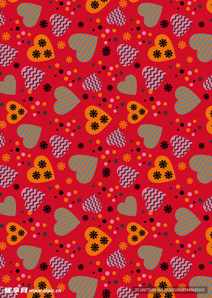 红色骷髅图案布料纹理