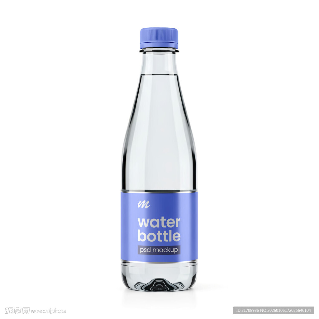 蓝色瓶装天然矿泉水