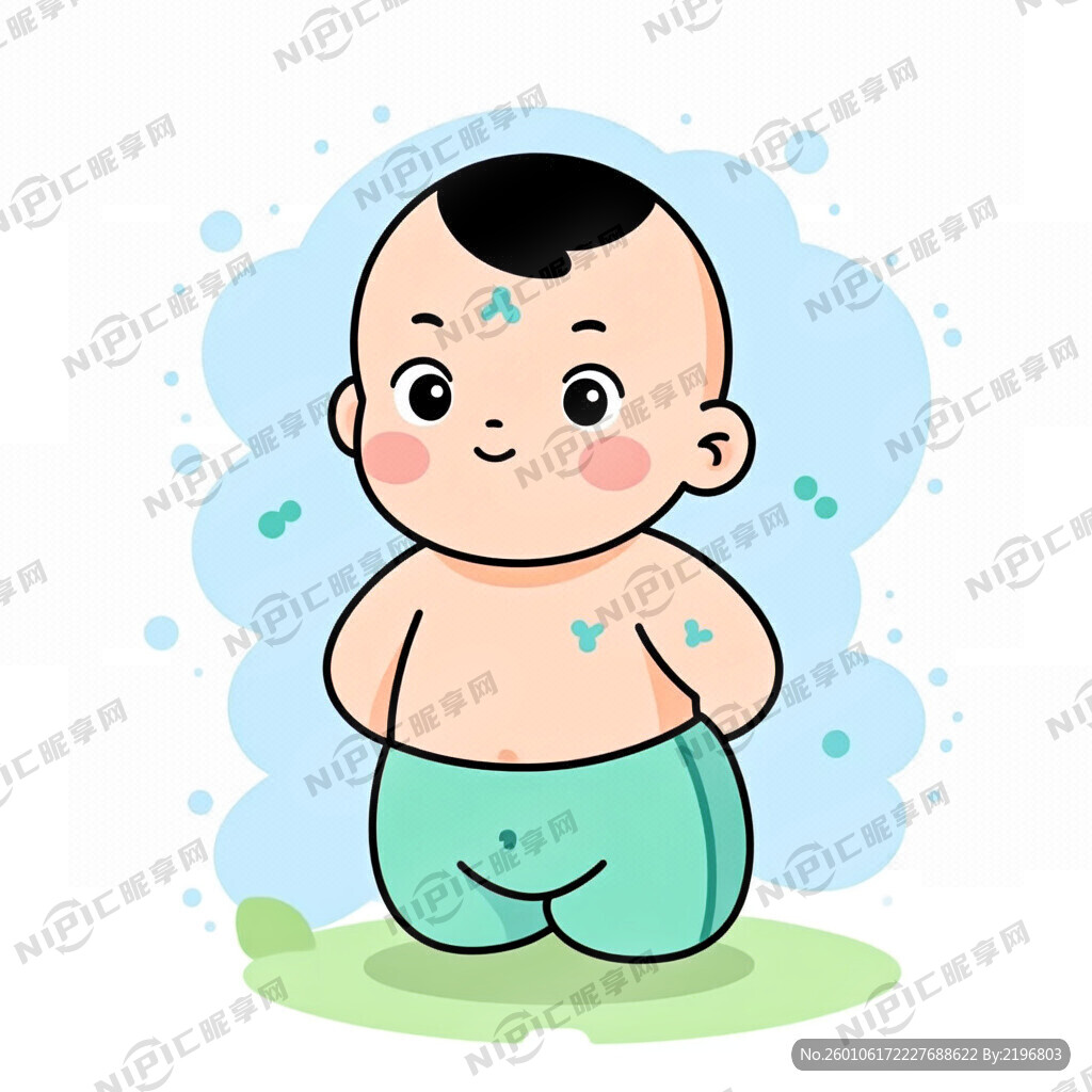 小儿湿疹 要白底图片