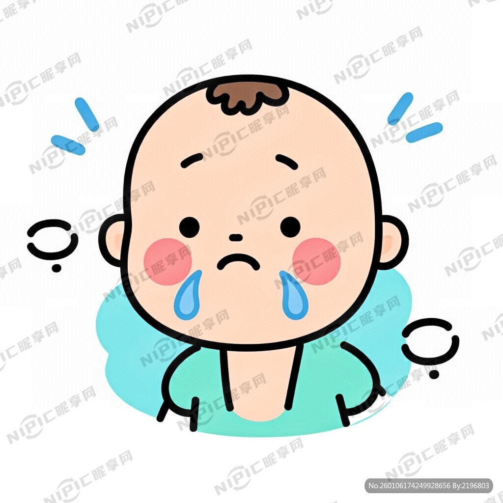 小儿口水湿疹 要白底图片