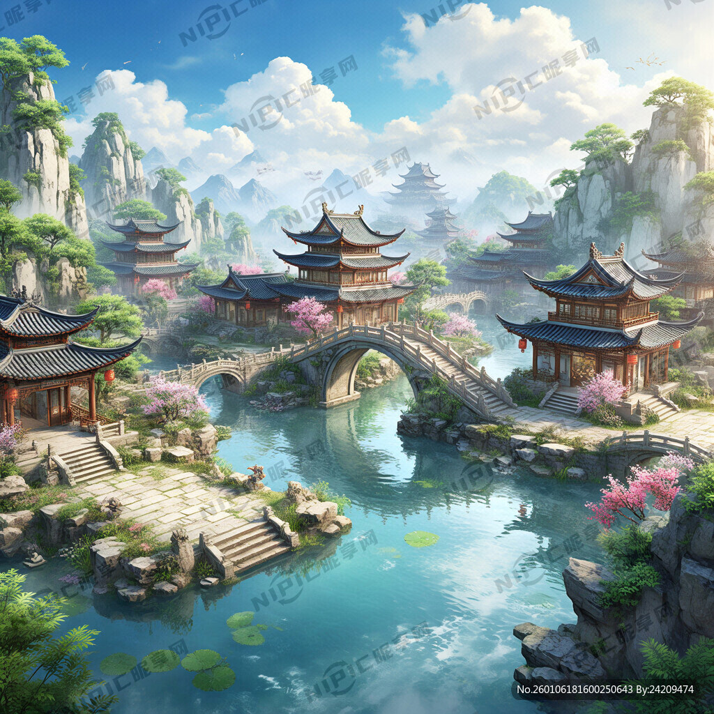 游戏梦幻唯美新中式风景 超高清