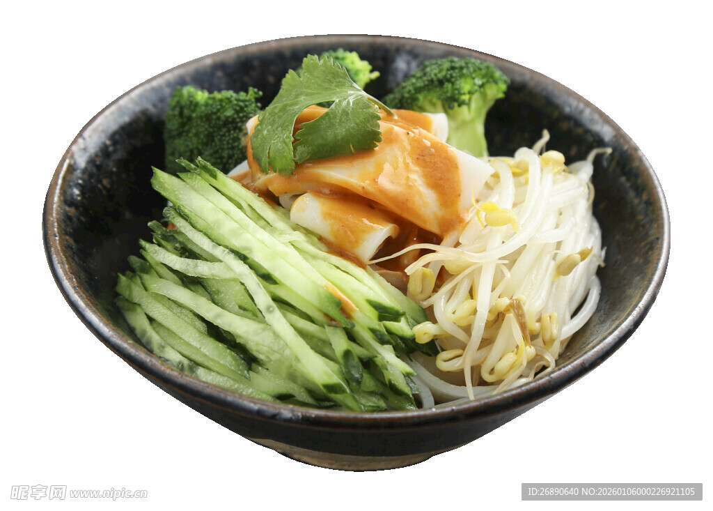 蔬菜豆腐拌面碗装美食