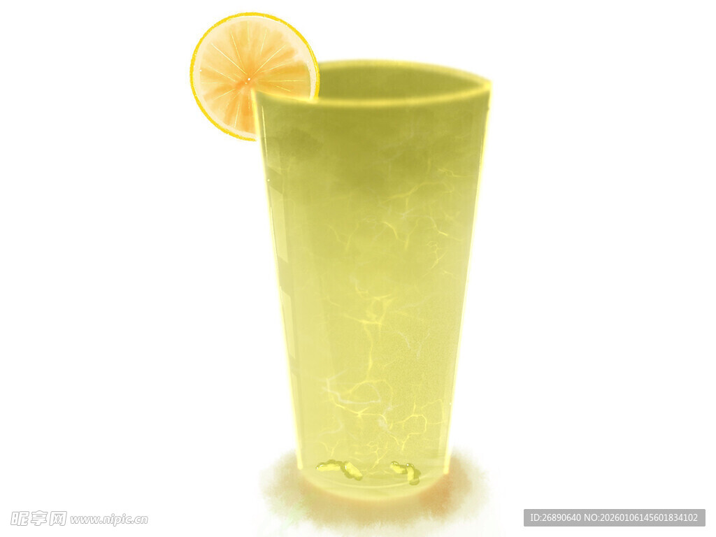 柠檬饮品 清新玻璃杯装