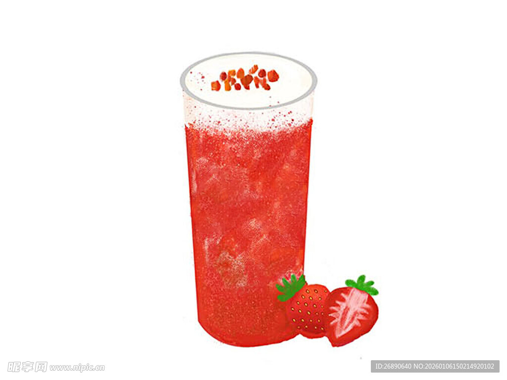 草莓冰饮 甜蜜夏日滋味