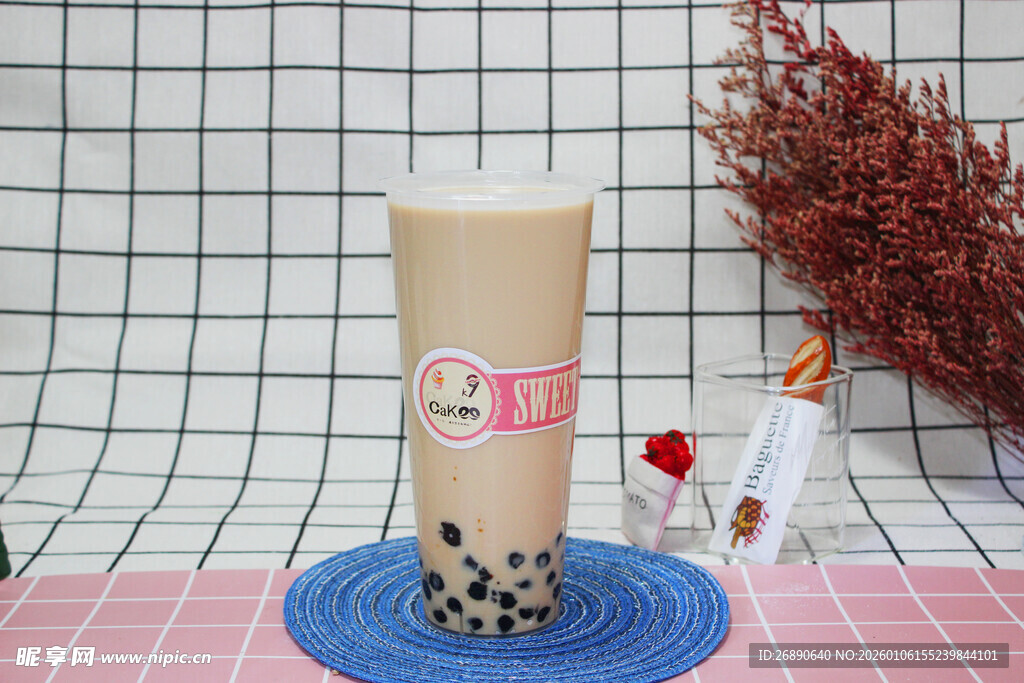 珍珠奶茶特写
